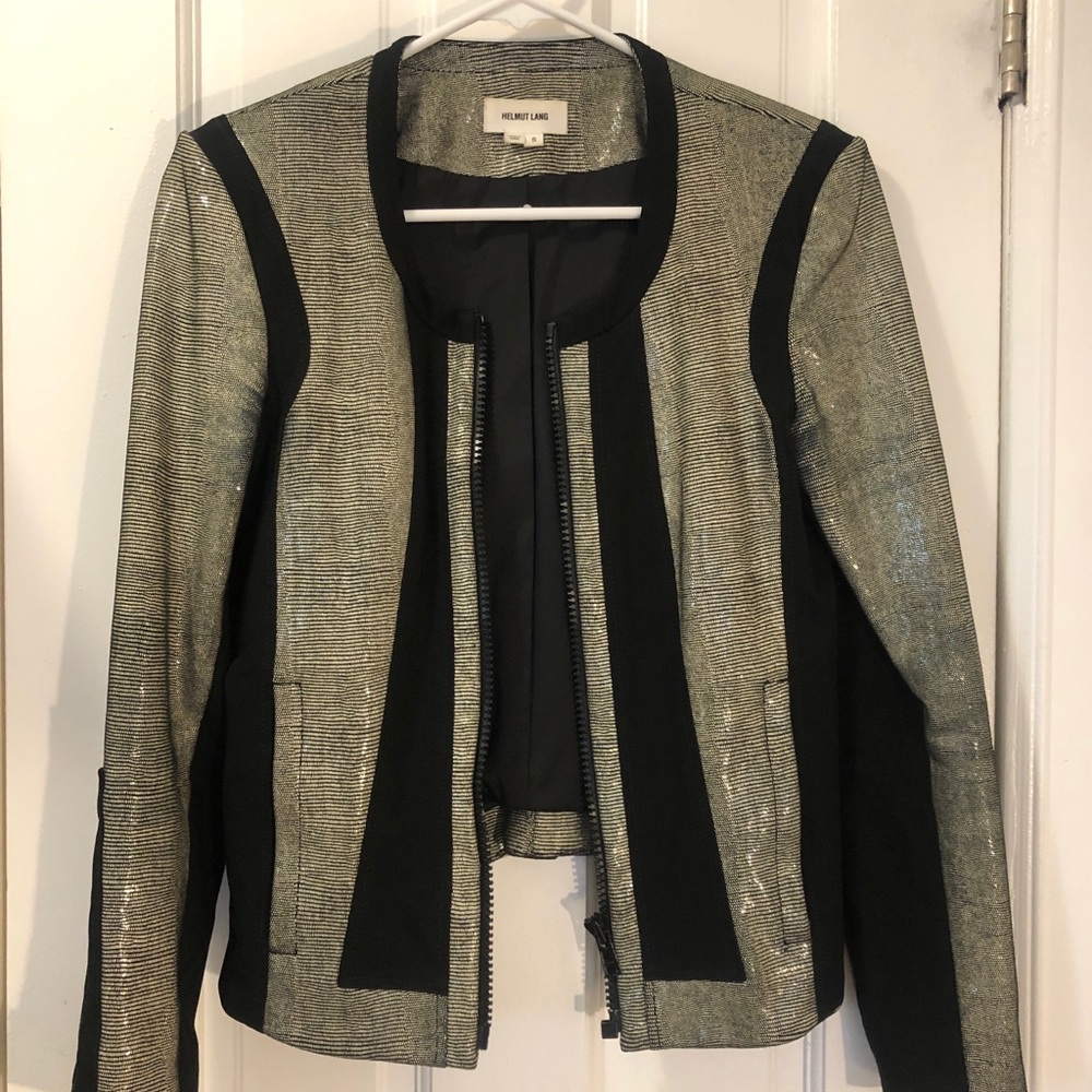 Helmut Lang black Lame jacket